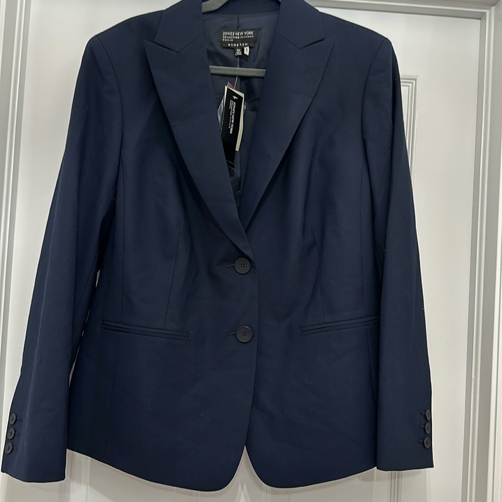 NWT Jones New York stretch blazer navy size 14w